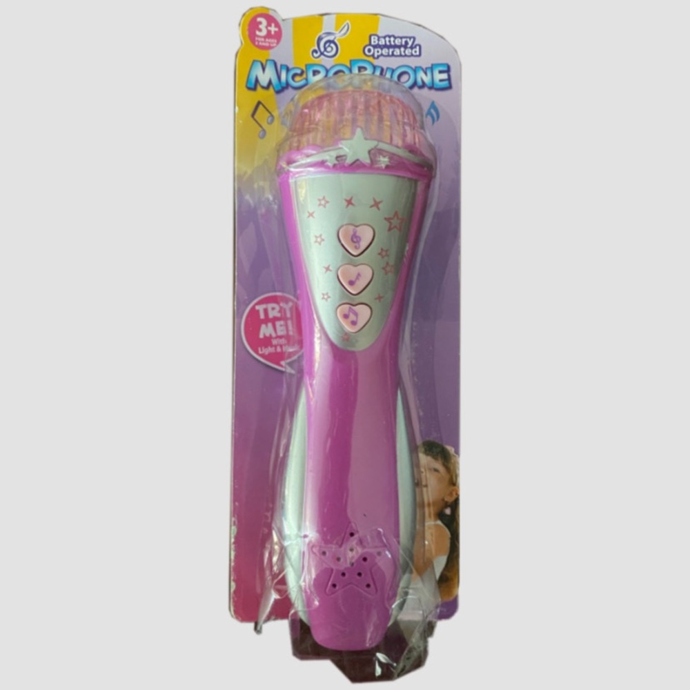 Battery Operated Light Up Musical Microphone (New)